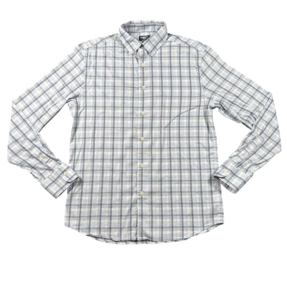 Faherty Men’s S Movement Shirt‎ Light Blue White Plaid Stretch - Picture 2 of 11